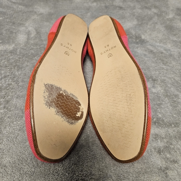 Rothy's x Marta Ferri Pink and Red Merino Wool Square Flat Flame Azalea Size 8.5 - Picture 15 of 16